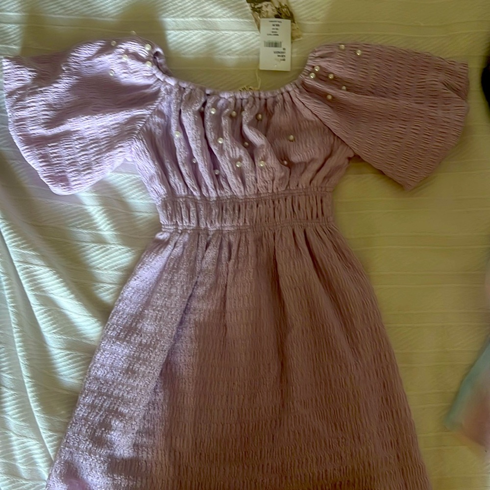 Hannah banana brand new purple dress with pearls size 6